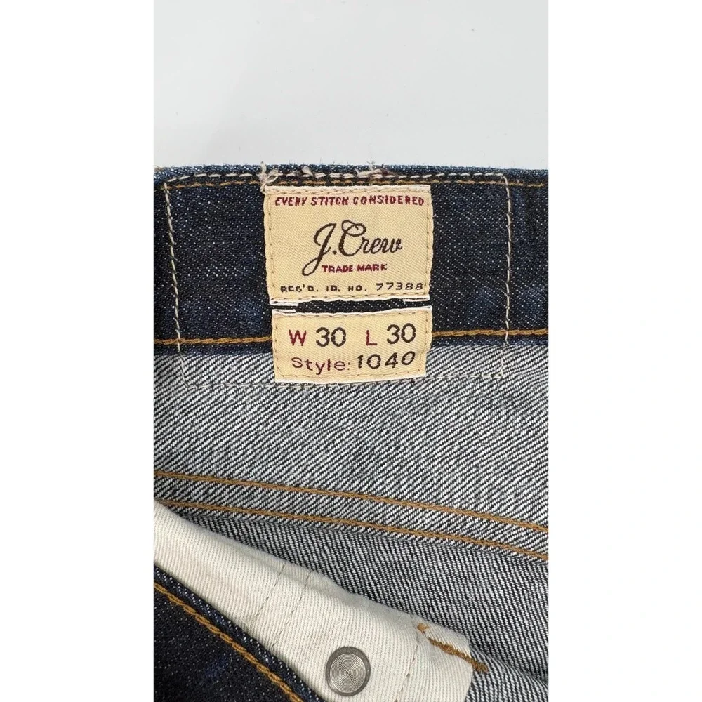 J. Crew Athletic Tapered Jeans Mens 30x30 Japanese Kaihara Denim Style 1040 Dark